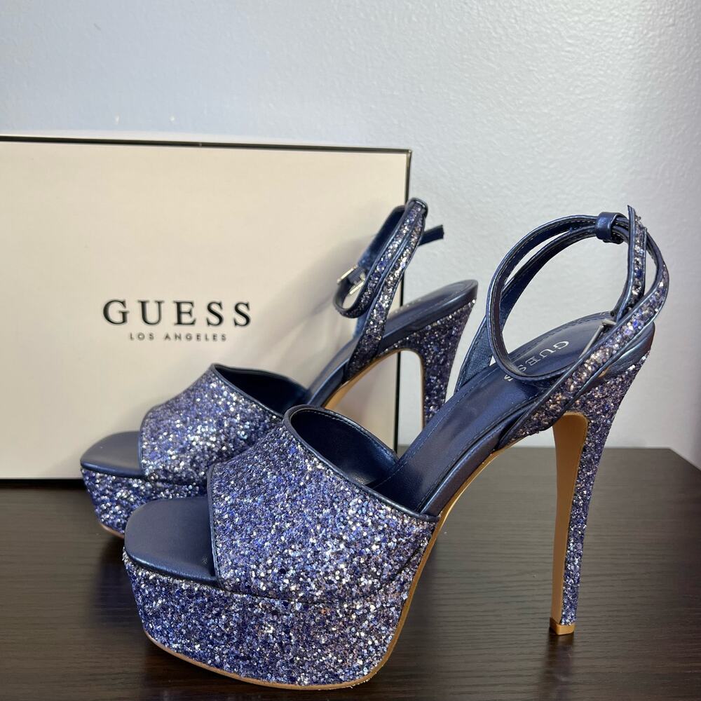 Guess Blue Glitter Heels
